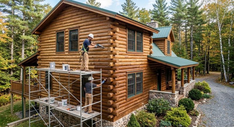 Log Home Weatherproofing in Gig Harbor, WA